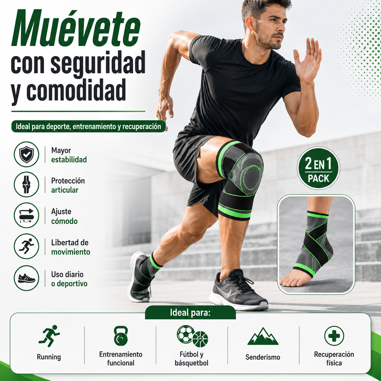 Pack Rodillera y tobillera