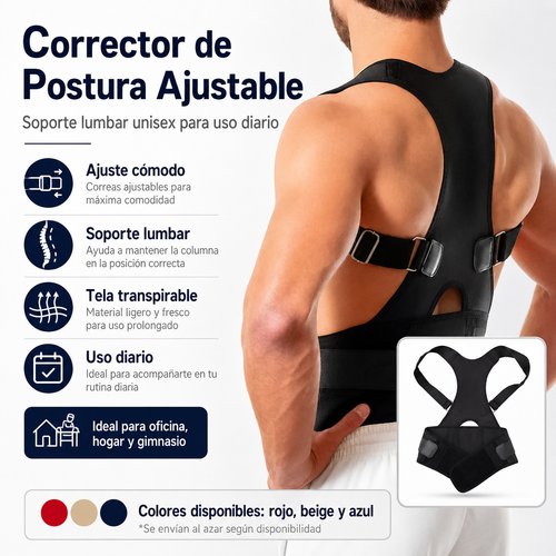 Corrector de  postura espalda ajustable