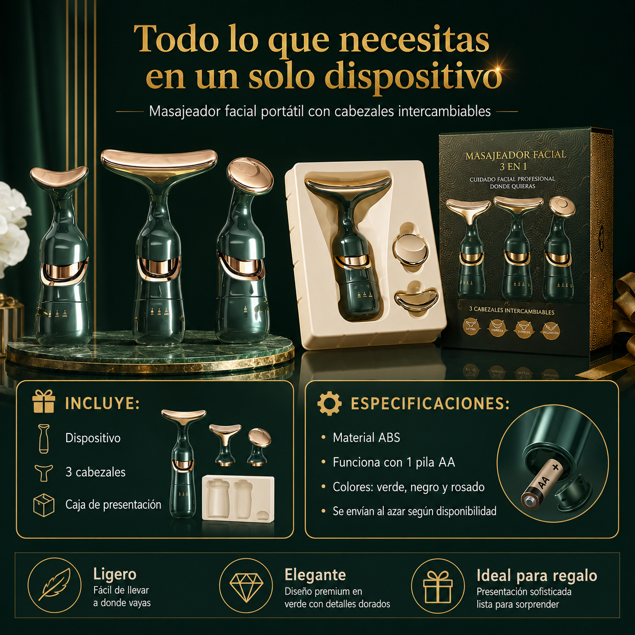 Masajeador Facial 3 En 1